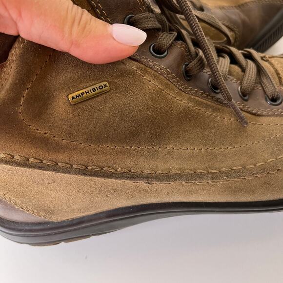 Geox Amphibiox Waterproof Boots EU 44 / 11 Brown Lace Up Leather Mens Ankle - Picture 7 of 9